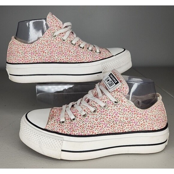 Converse Shoes - Chuck Taylor Platform All Star Lift Ox Egret/Multi/Black 568378C VINTAGE FLORAL